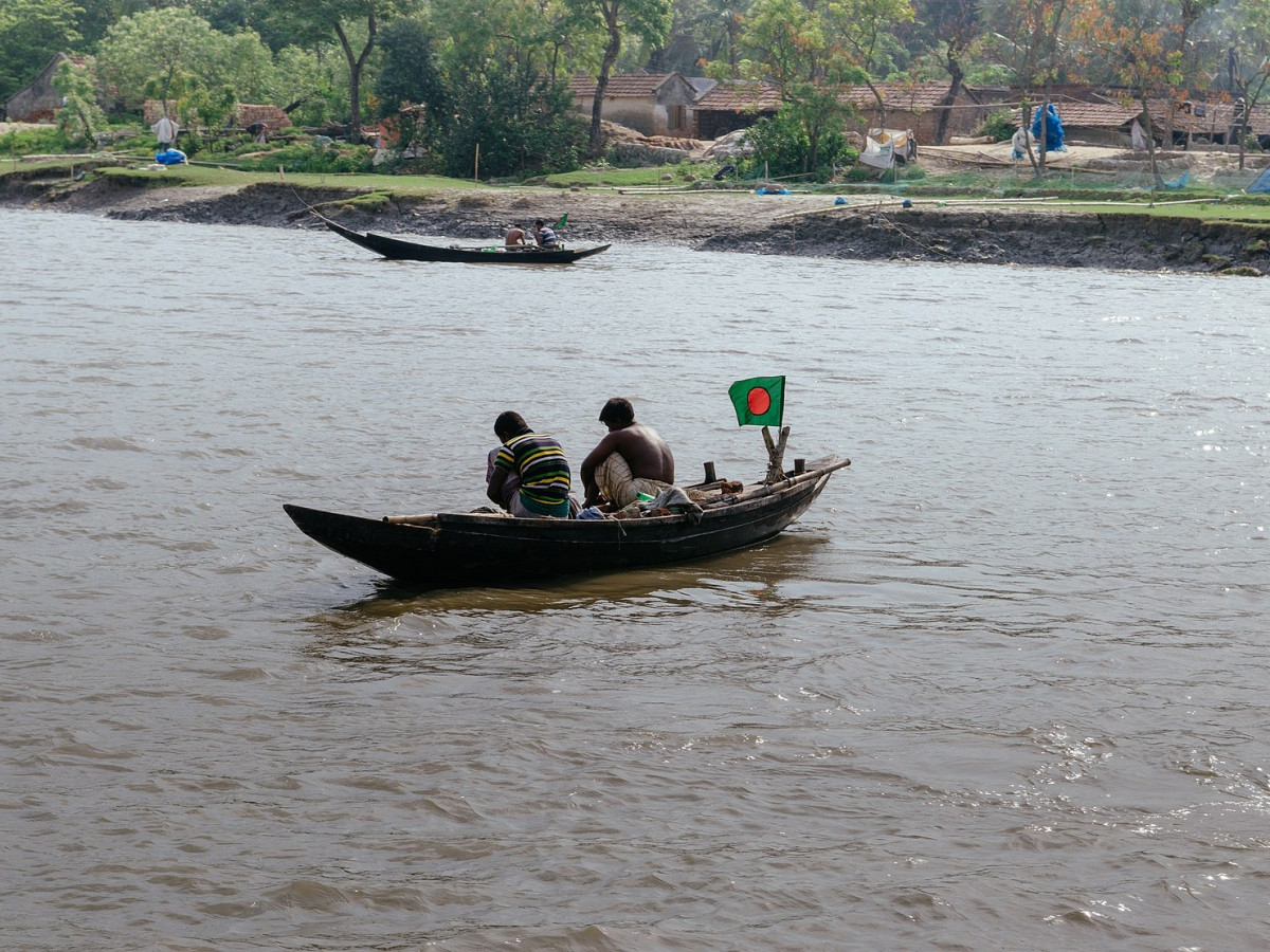People on a boat in a Bangladesh river